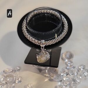 Stretchy Weave Charm Bracelet
